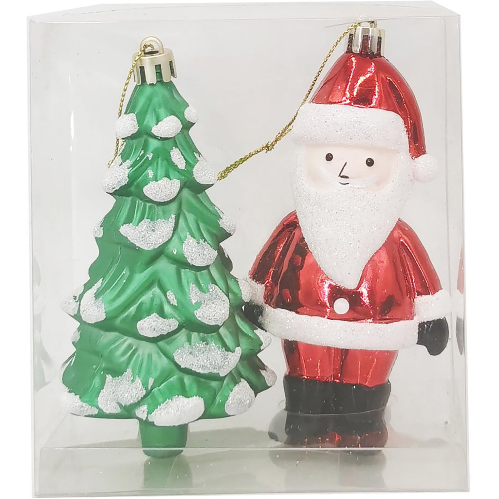 Pack of 2 Santa and Tree Ornaments Image