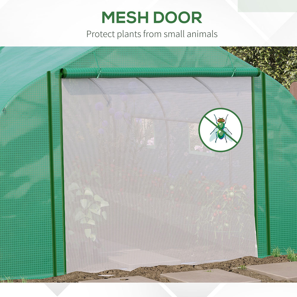 Outsunny Green 11.5 x 10ft Walk In Polytunnel Greenhouse Image 6