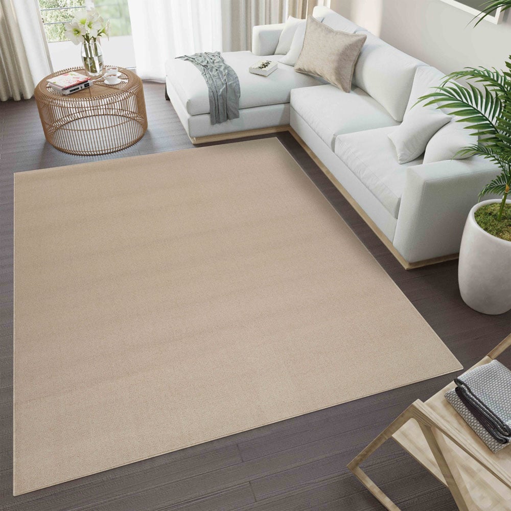 Desire Rugs Simple Light Beige Low Pile Felt Backing Tufted Rug 220 x 60cm Image 5