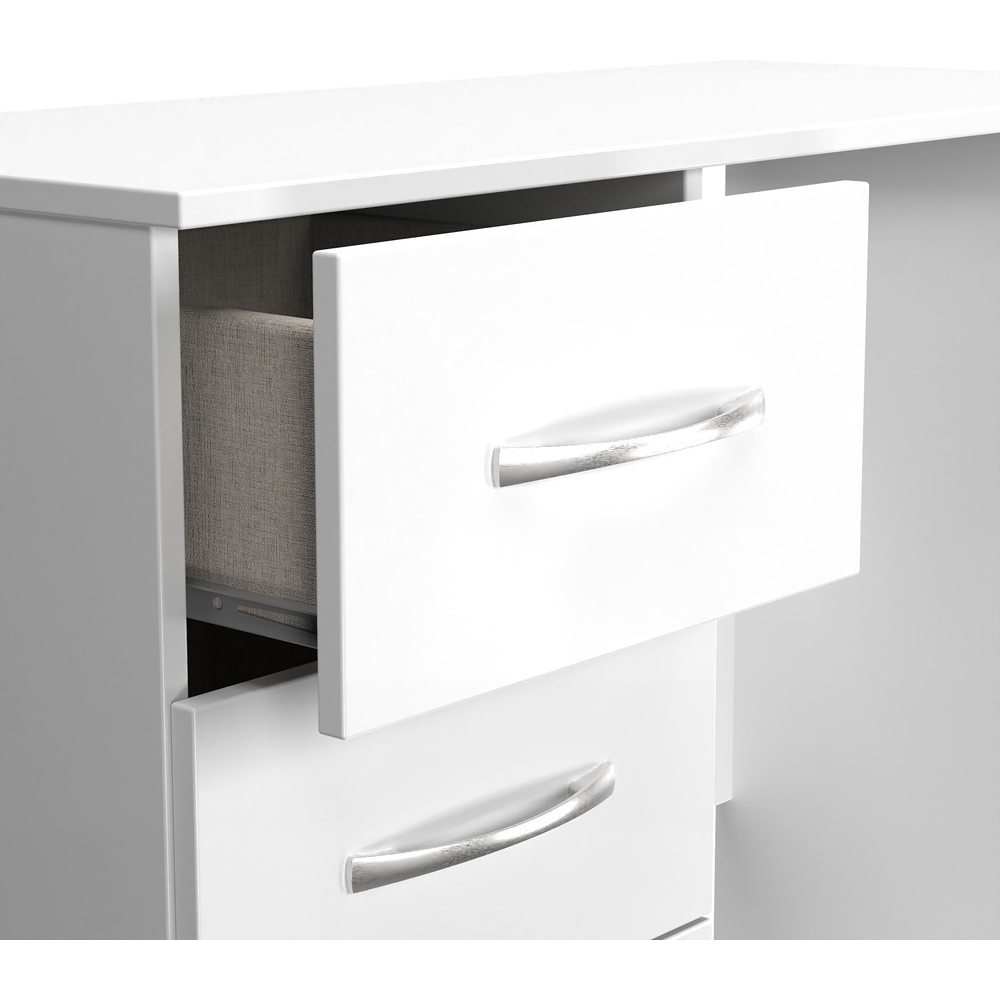 Crowndale Avon 3 Drawer Matt White Dressing Table Ready Assembled Image 6