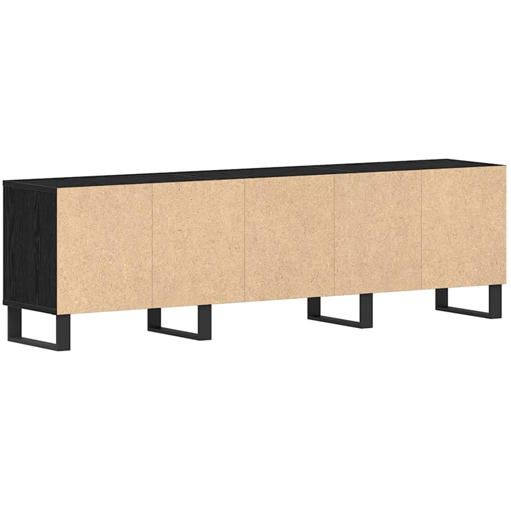 vidaXL 3 Door 3 Shelf Black Oak TV Stand Image 6
