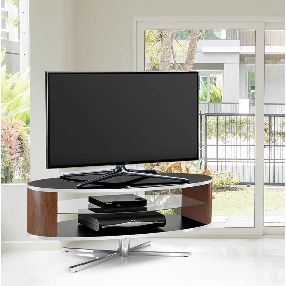 MDA Designs Orbit 2 Shelf Black and Walnut TV Cabinet Image 7