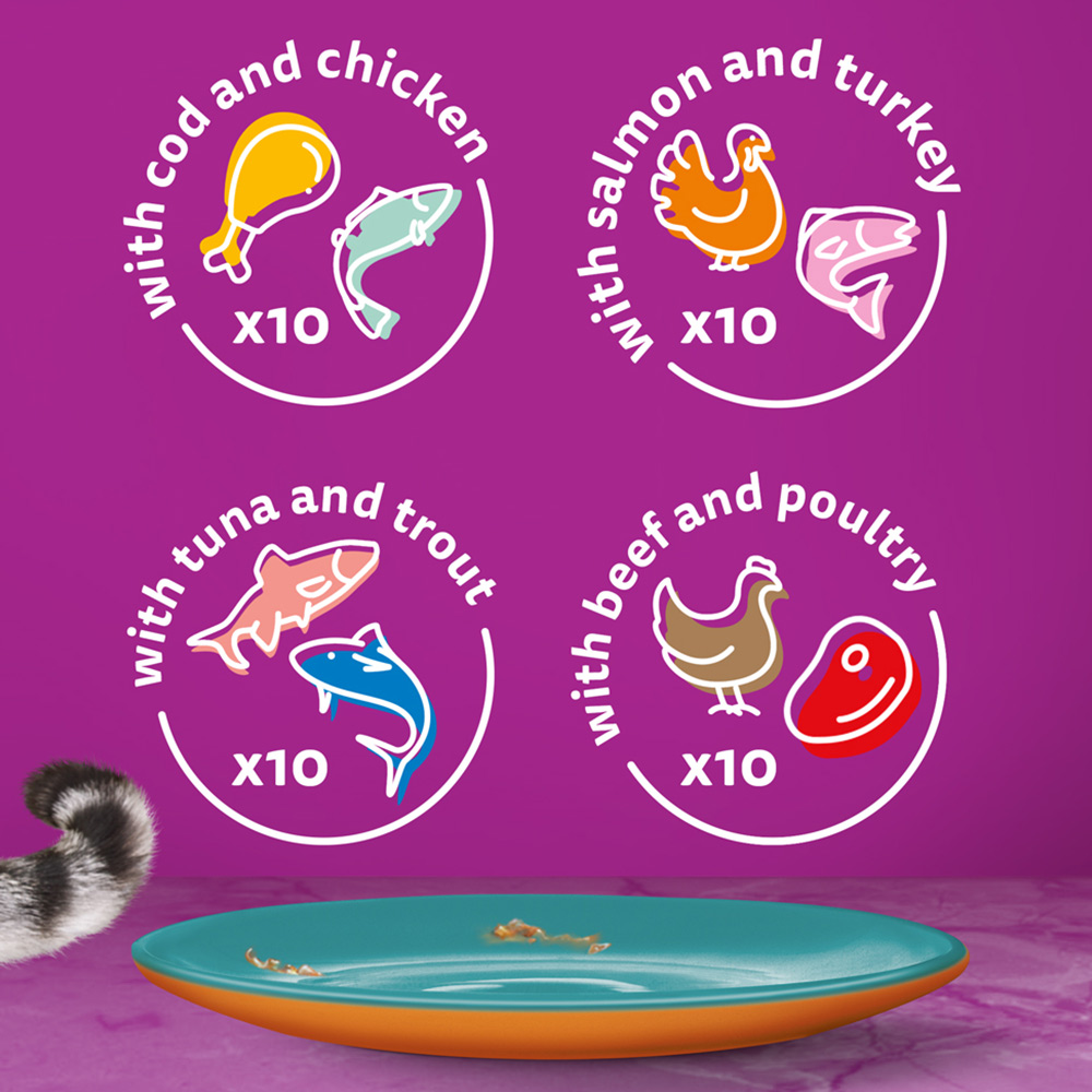 Whiskas Adult Cat Wet Food Pouches Surf and Turf in Jelly 40 x 85g Image 8