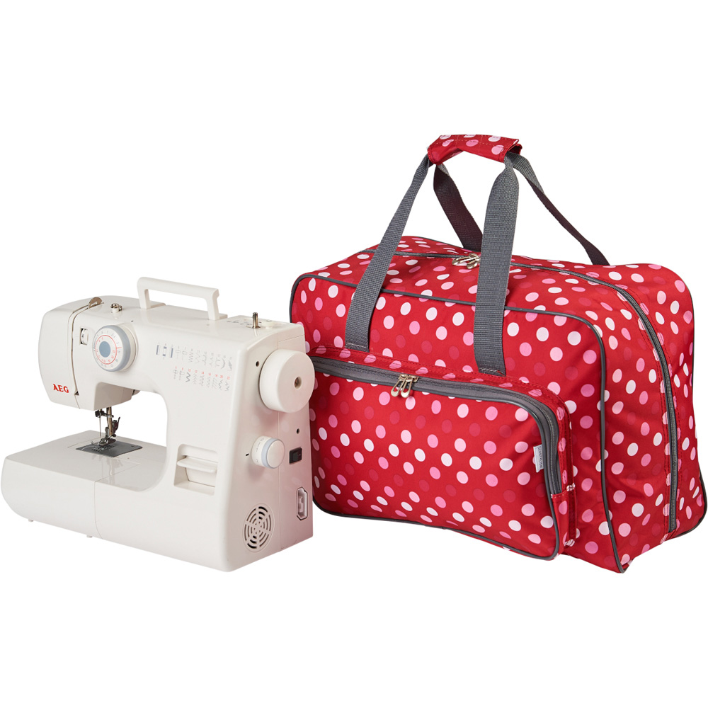 Sewing Online PT660-RED-POLKA Red Polka Sewing Machine Bag 33 x 45.7 x 20.32cm Image 2