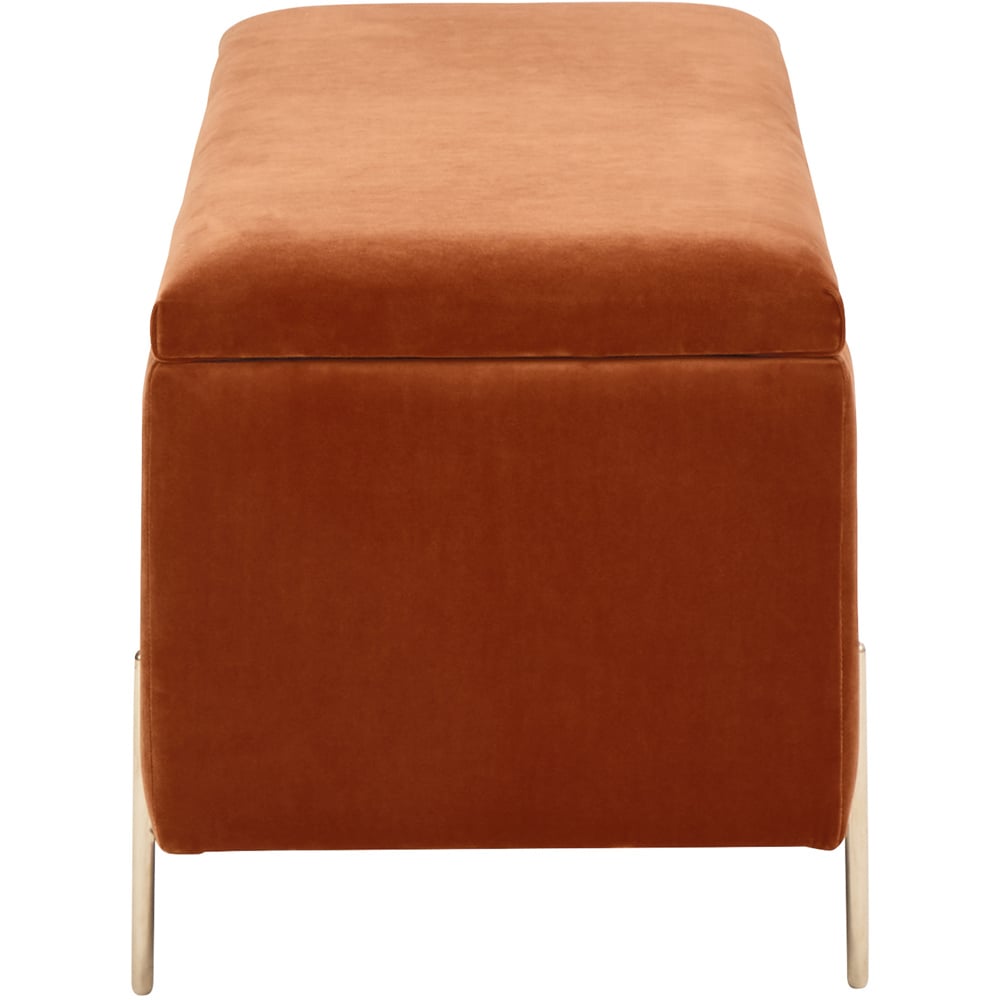 GFW Mystica Russet Velvet Ottoman Storage Bench Image 5