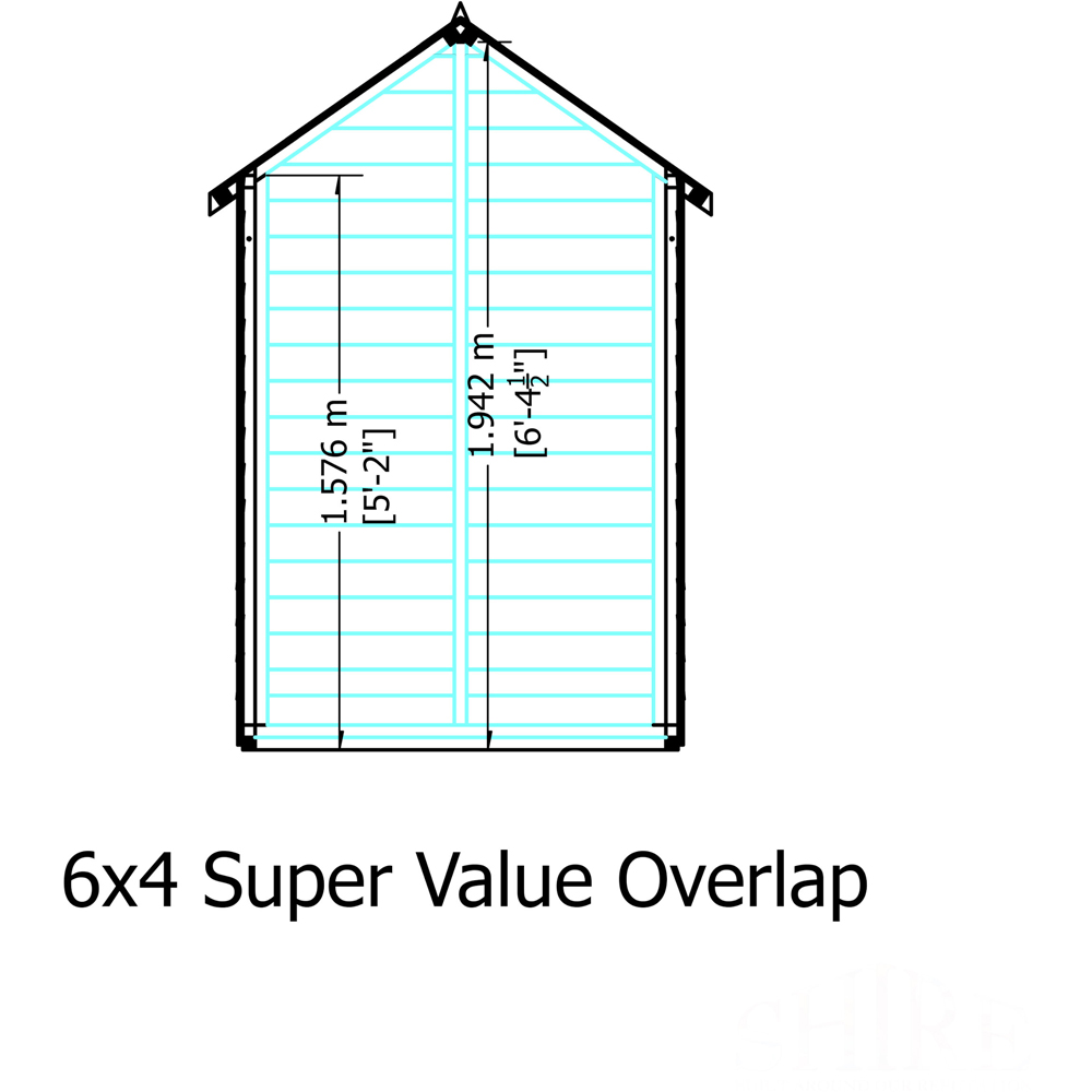 Shire Super Value 6 x 4ft Overlap Apex Garden Shed Image 8