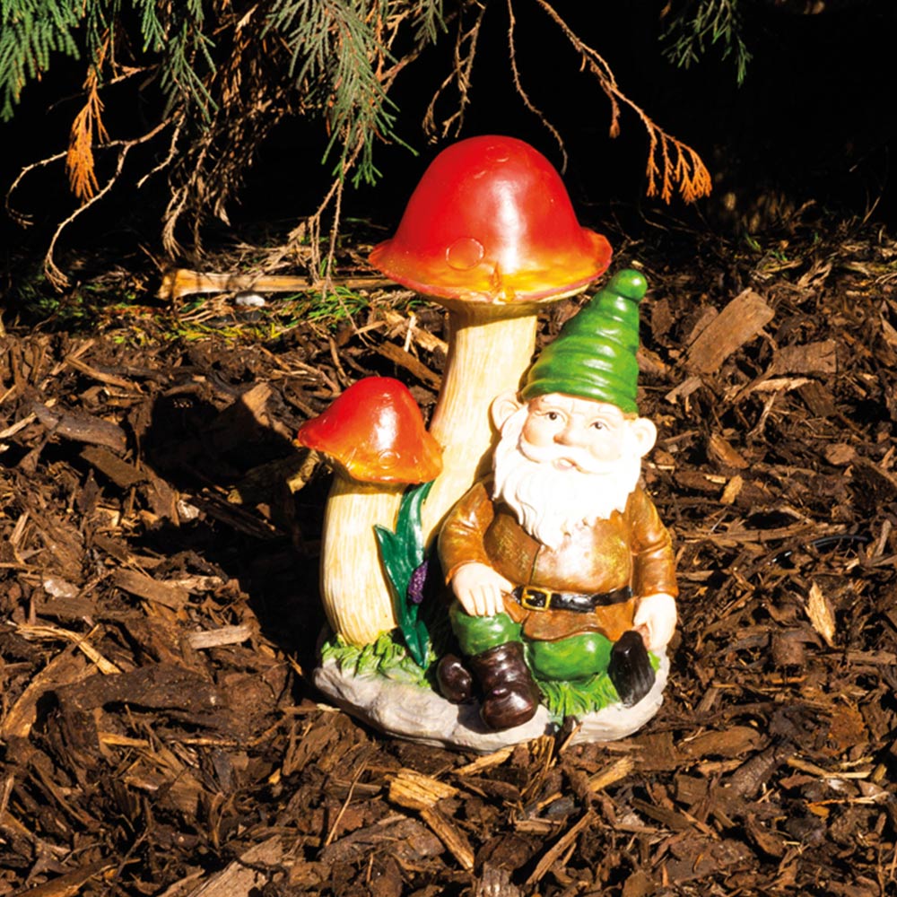 St Helens Male Gnome Under Light Up Mushroom Image 3