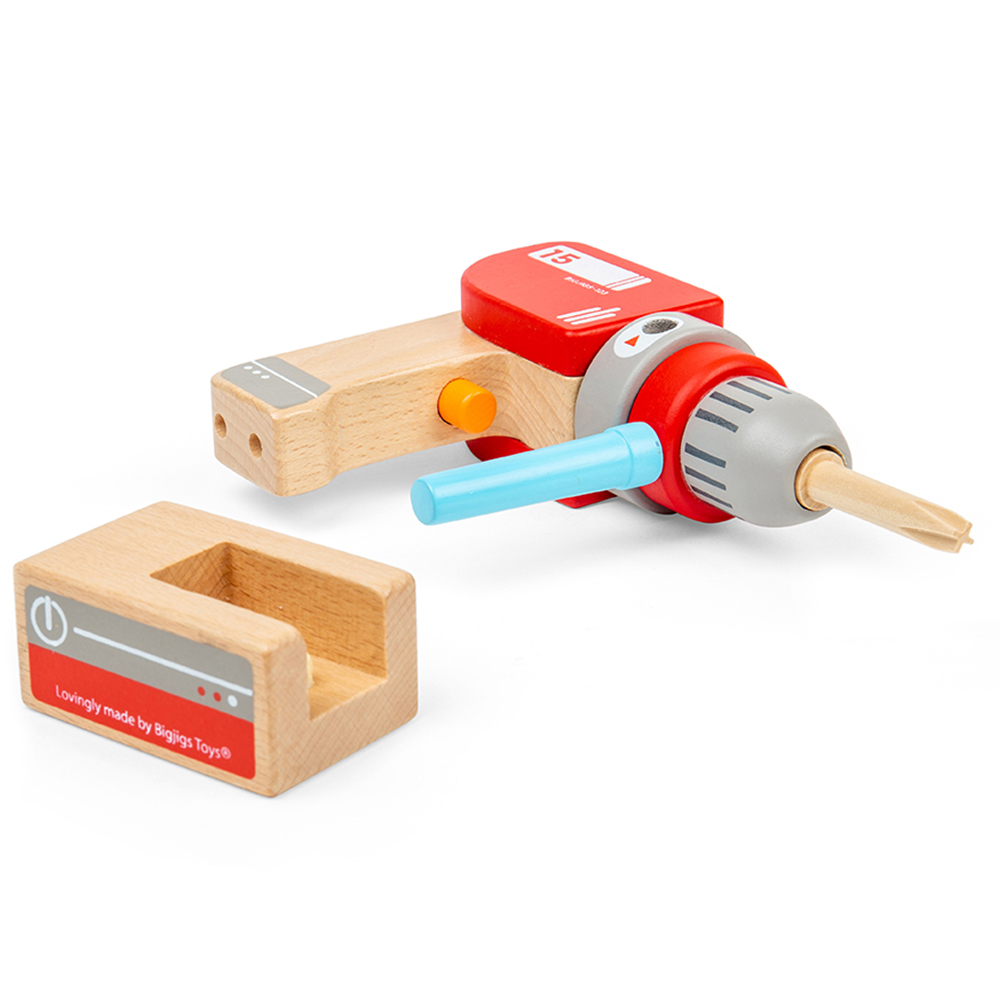 Bigjigs Toys Wooden Drill Multicolour Image 4