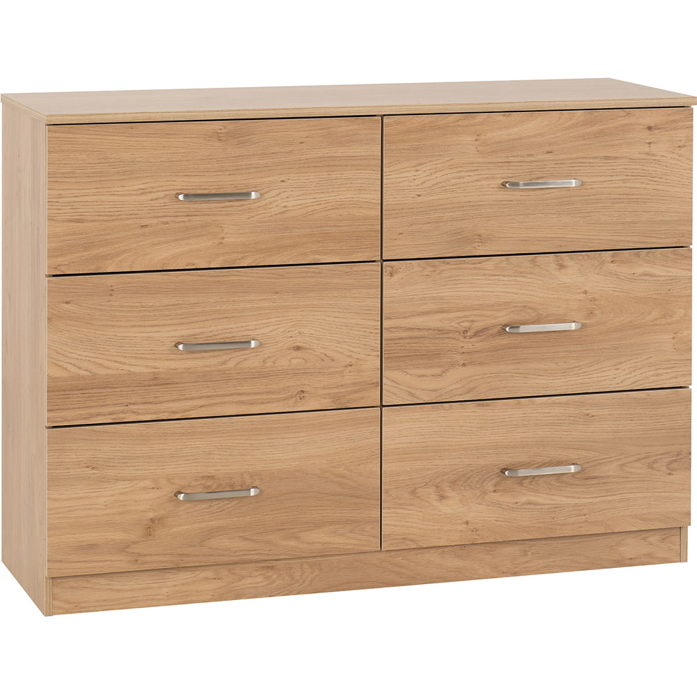 Seconique Dakota 6 Drawer Oak Effect Storage Chest Image 2