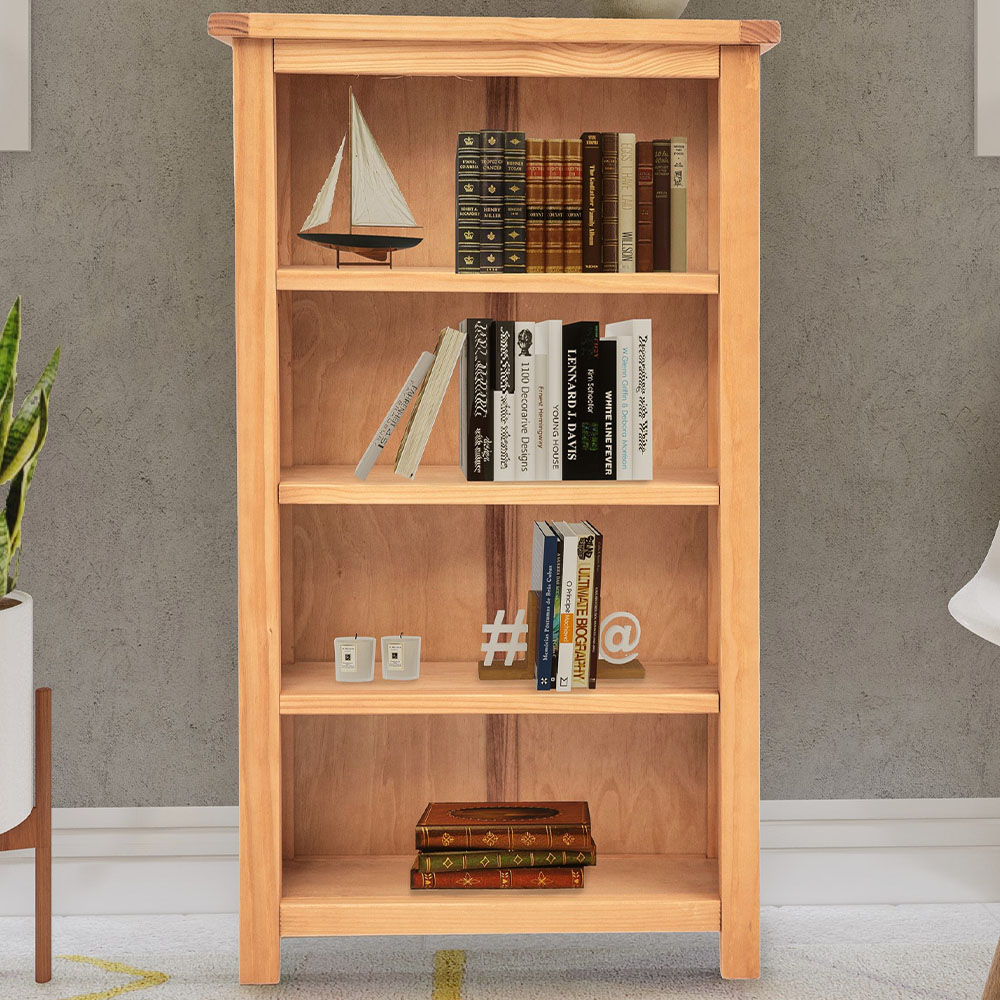 Lugo 4 Shelf Waxed Bookcase Image 1
