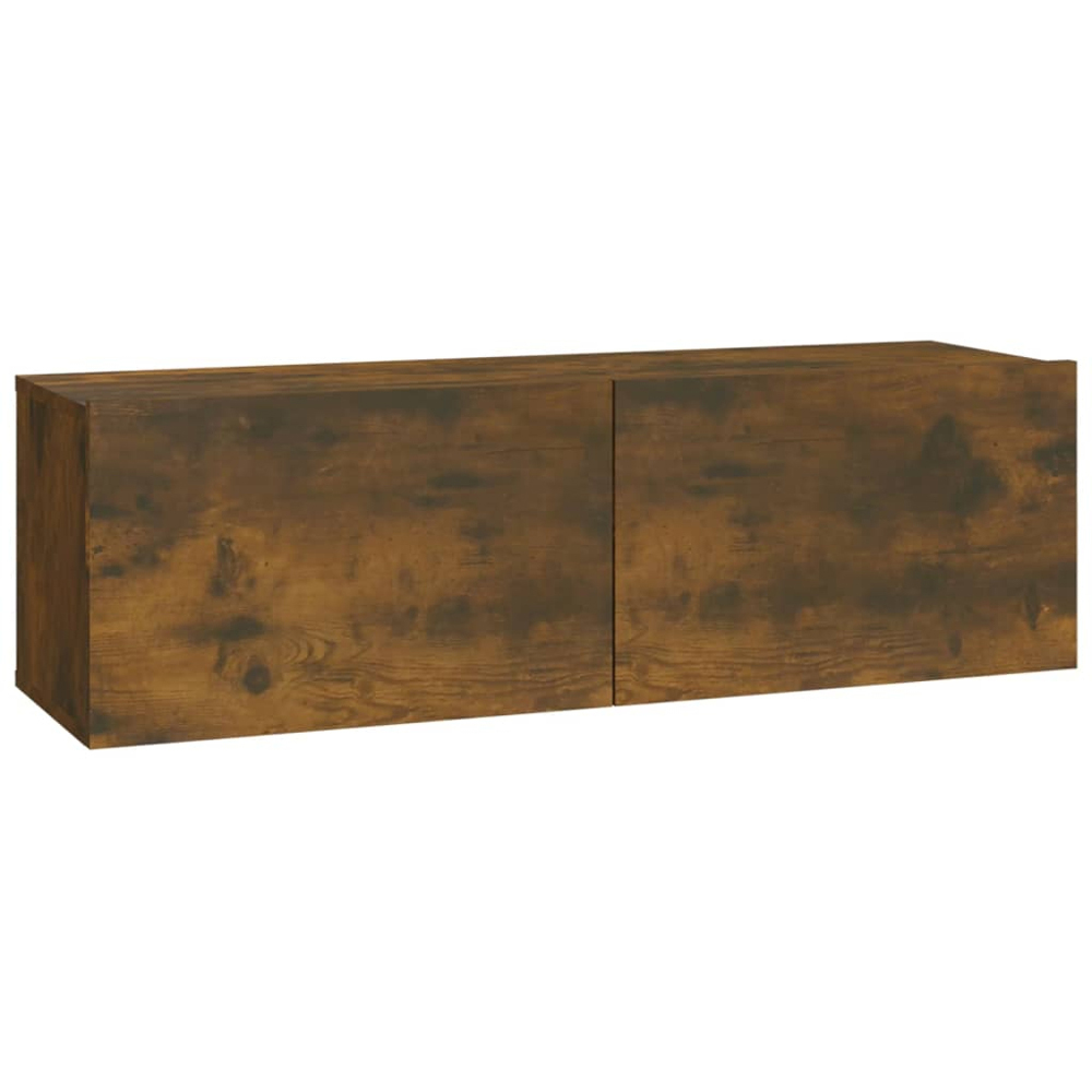 vidaXL 2 Door Smoked Oak Wall Mounted TV Cabinet Set of 2 Image 5