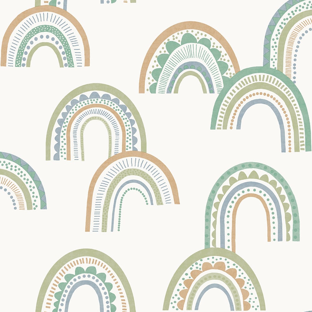 Holden Decor Boho Rainbow Green Teal Wallpaper Image 1