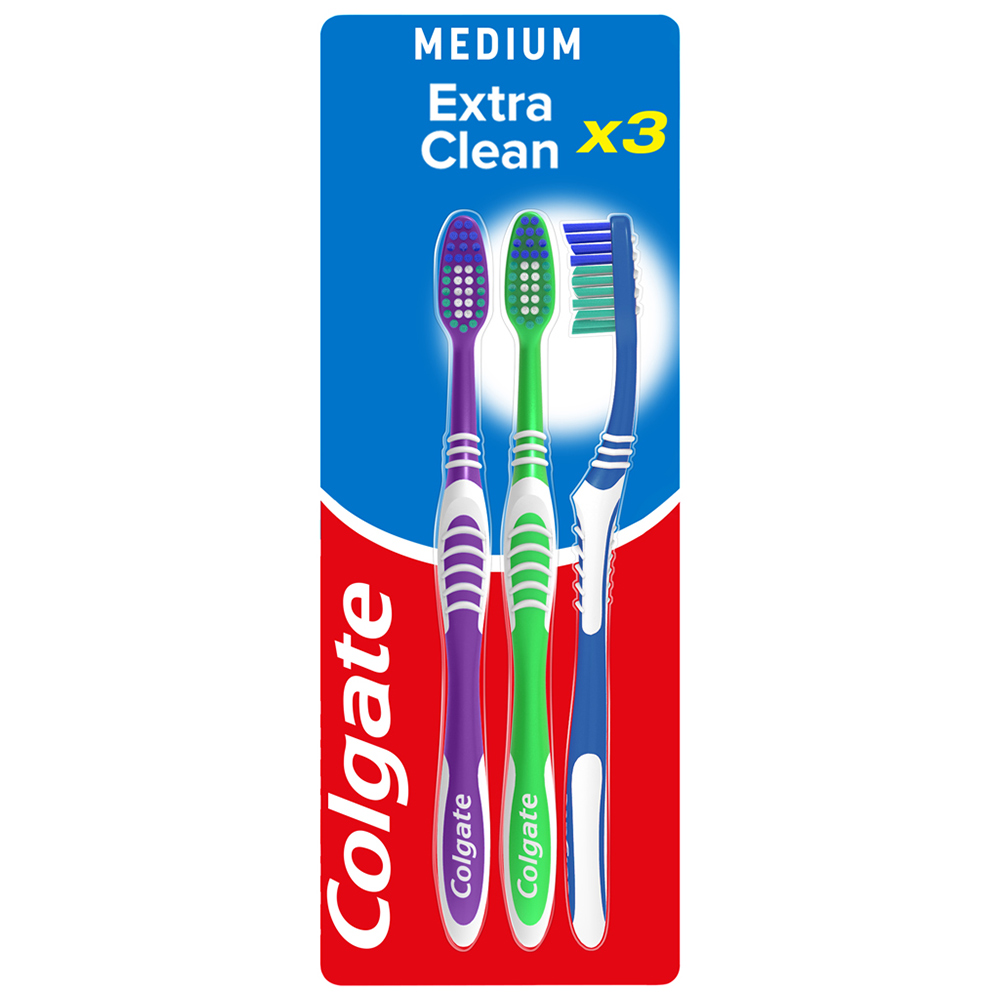 Colgate Extra Clean Brushes 3 Pack Image 1