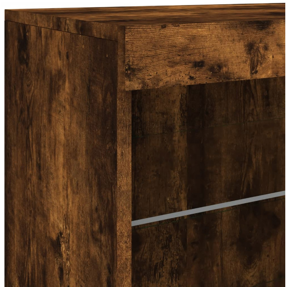vidaXL 4 Shelf Smoked Oak Sideboard with RGB LED Lights Image 9
