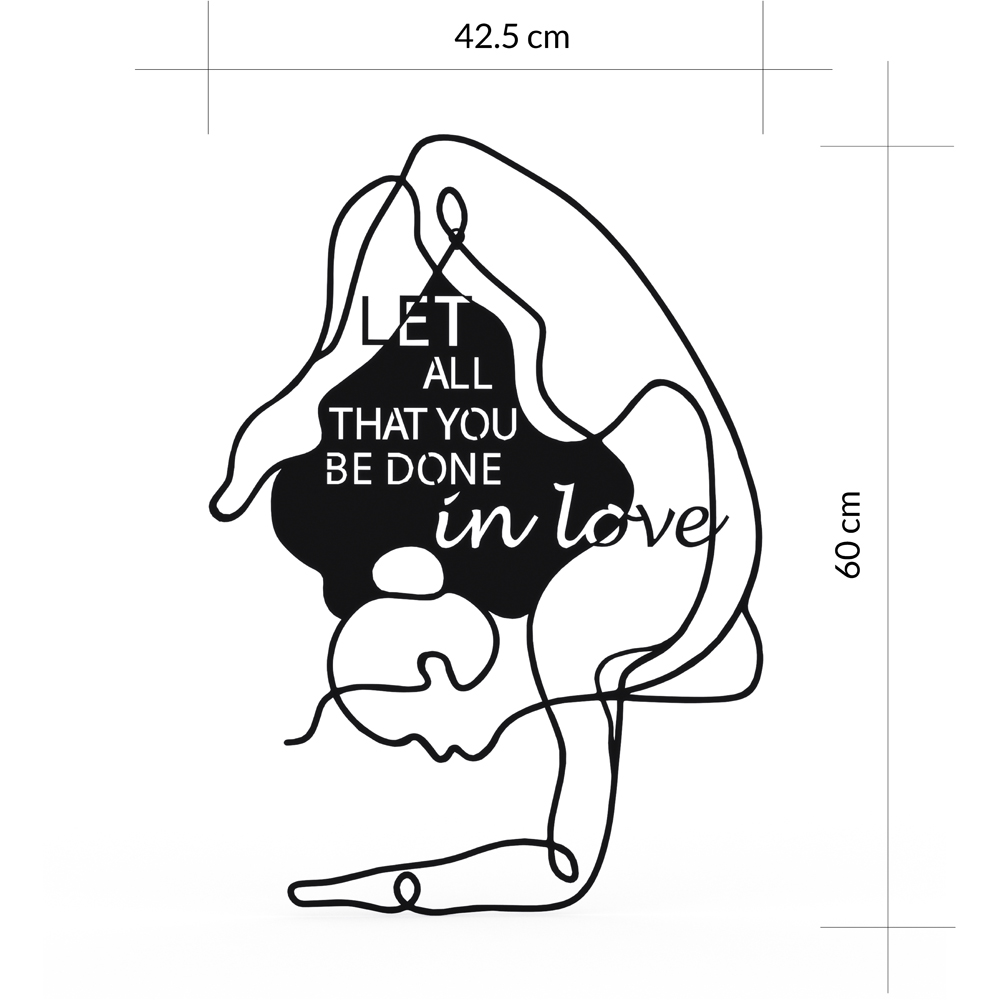 Decortie Do In Love Black Metal Wall Art Ornament 42.5 x 60cm Image 6