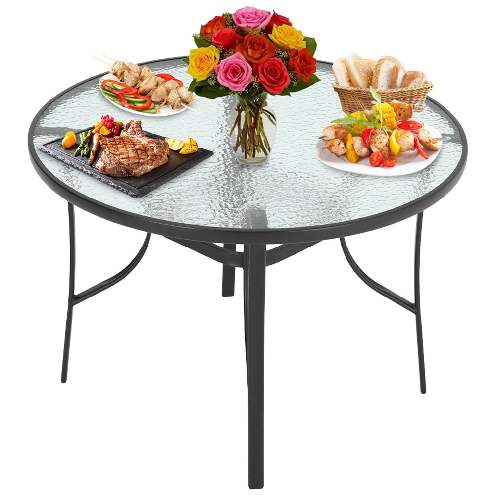 Living and Home Black Round Hole Table Image 3
