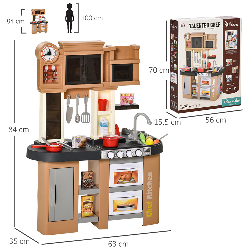 HOMCOM Kids Kitchen Play Set with 58 Toy Accessories Image 5
