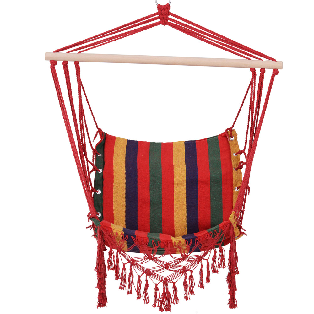 Outsunny Multicolour Stripe Hanging Hammock Swing Chair Image 5
