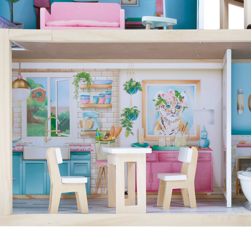 Teamson Kids Multicolour Dreamland Large Mansion 18 Pieces 3 Storey Doll House Play Set Image 5