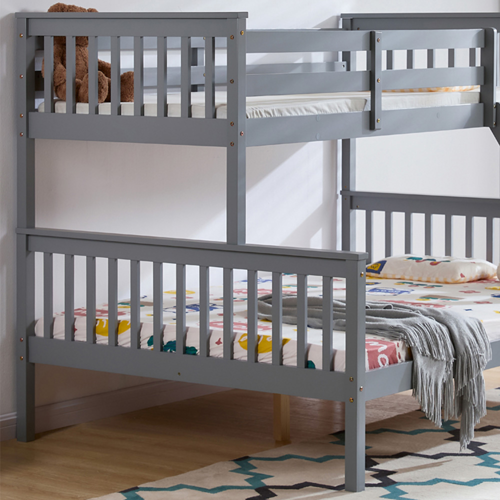 Vida Designs Milan Triple Sleeper Grey Bunk Bed Image 4