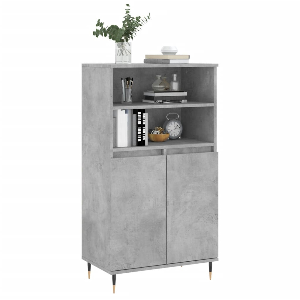 vidaXL 2 Door 2 Shelf Concrete Grey Highboard Image 3