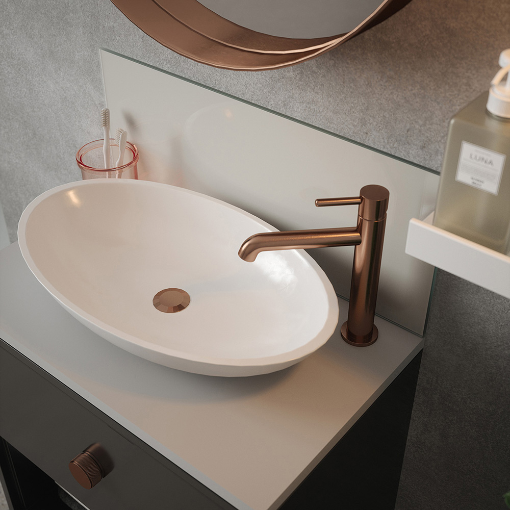 Silk Grey Glass Bathroom Splashback 500 x 250 x 4mm Image 2