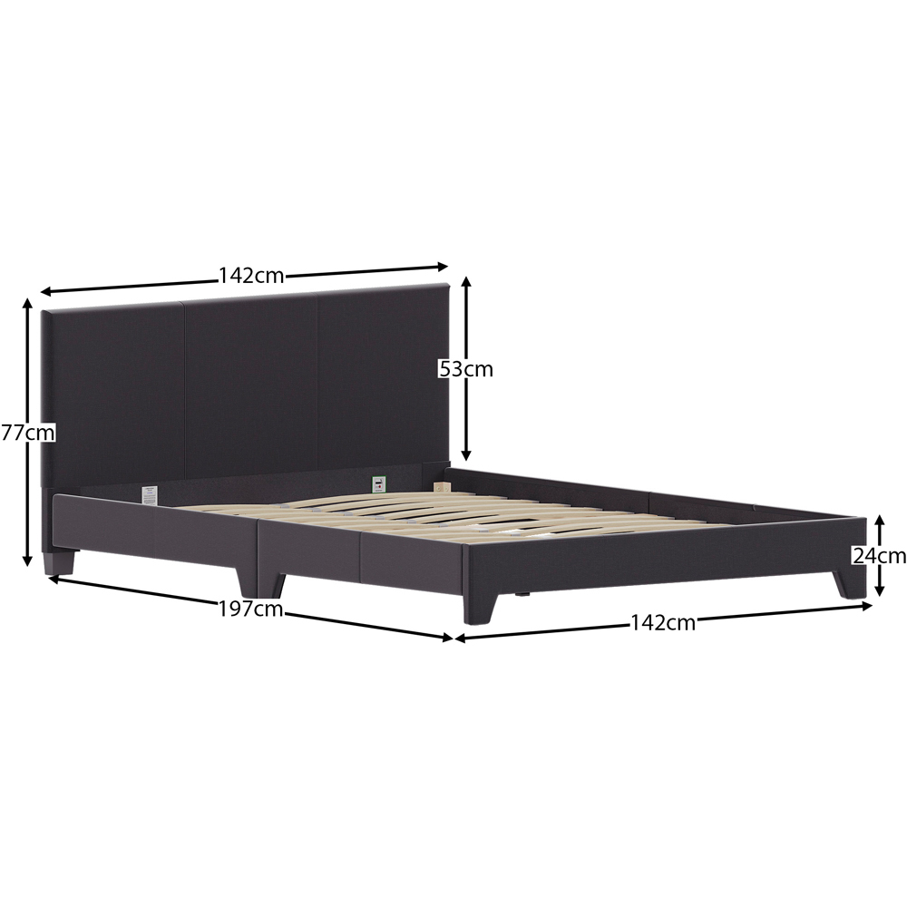 Vida Designs Victoria Double Dark Grey Linen Bed Frame Image 8