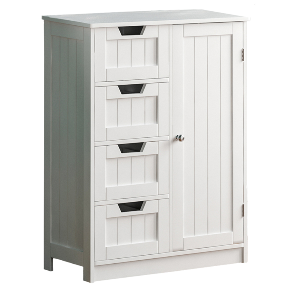 Lassic Bath Vida Priano White 4 Drawer Single Door Floor Cabinet Image 2