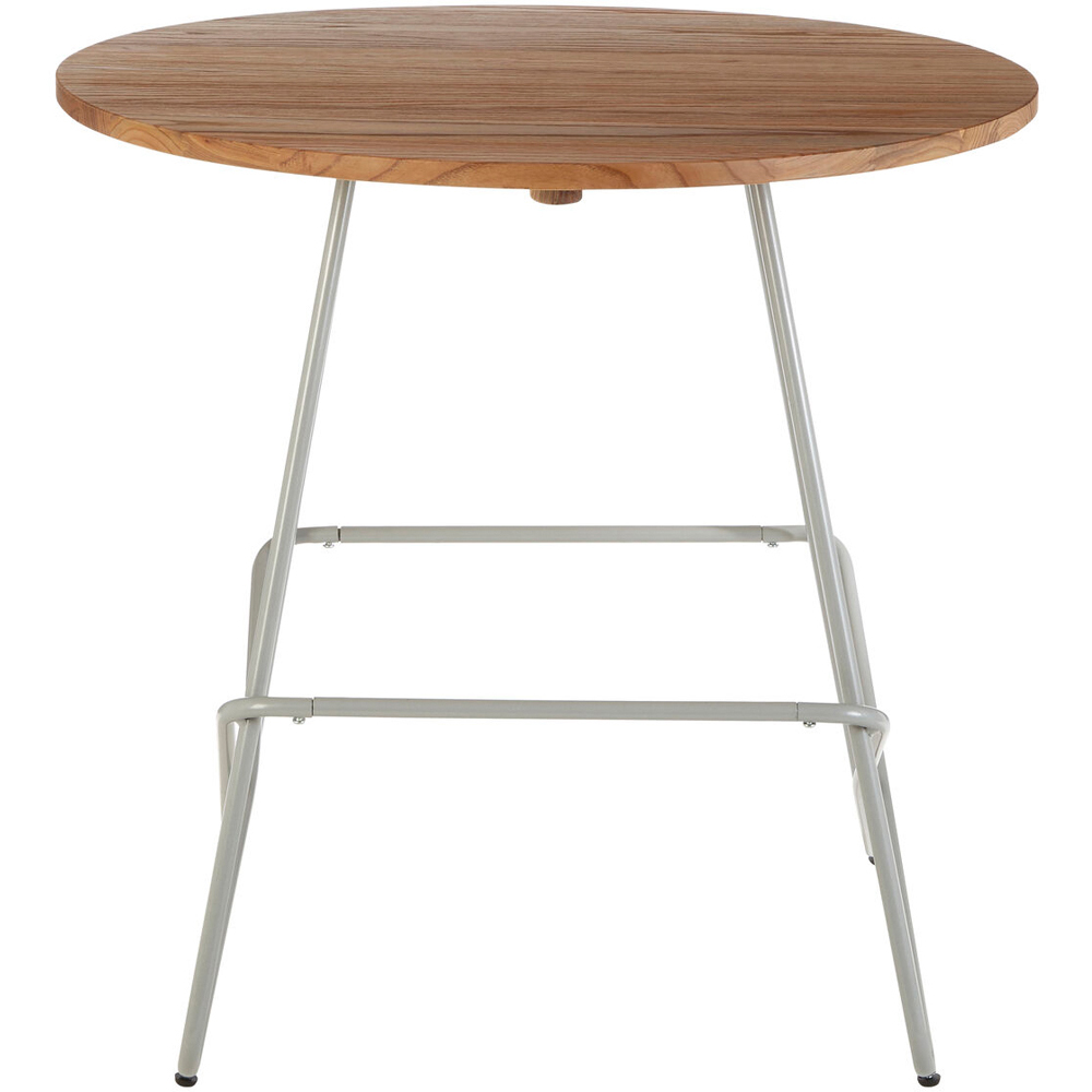 Premier Housewares Grey Metal and Elm Wood Round Coffee Table Image 3