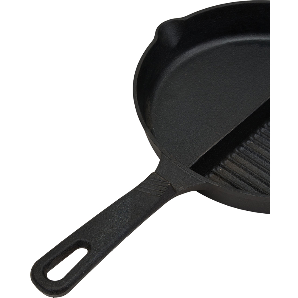 Living and Home 2-in-1 Divided Cast Iron Skillet Image 3