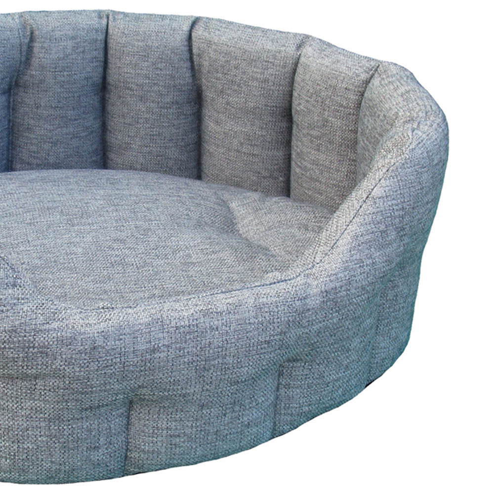 P&L Small Grey Oval Basket Dog Bed Image 3
