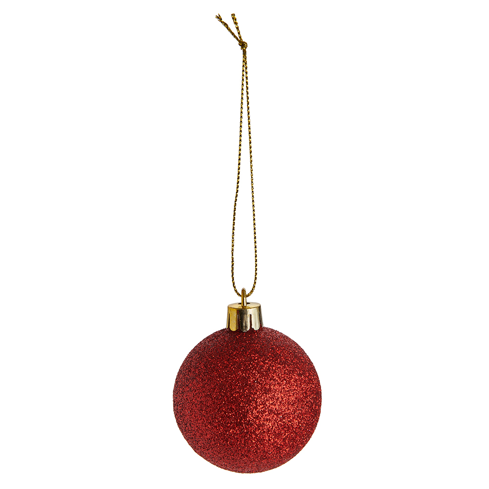 Wilko 35 Pack Small Winter Mix Red Baubles Image 3