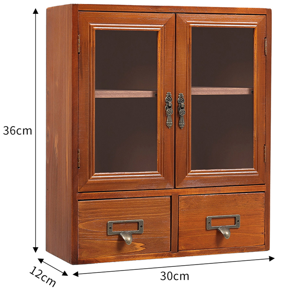Retro Wooden 2 Tiers Storage Organizer Image 9