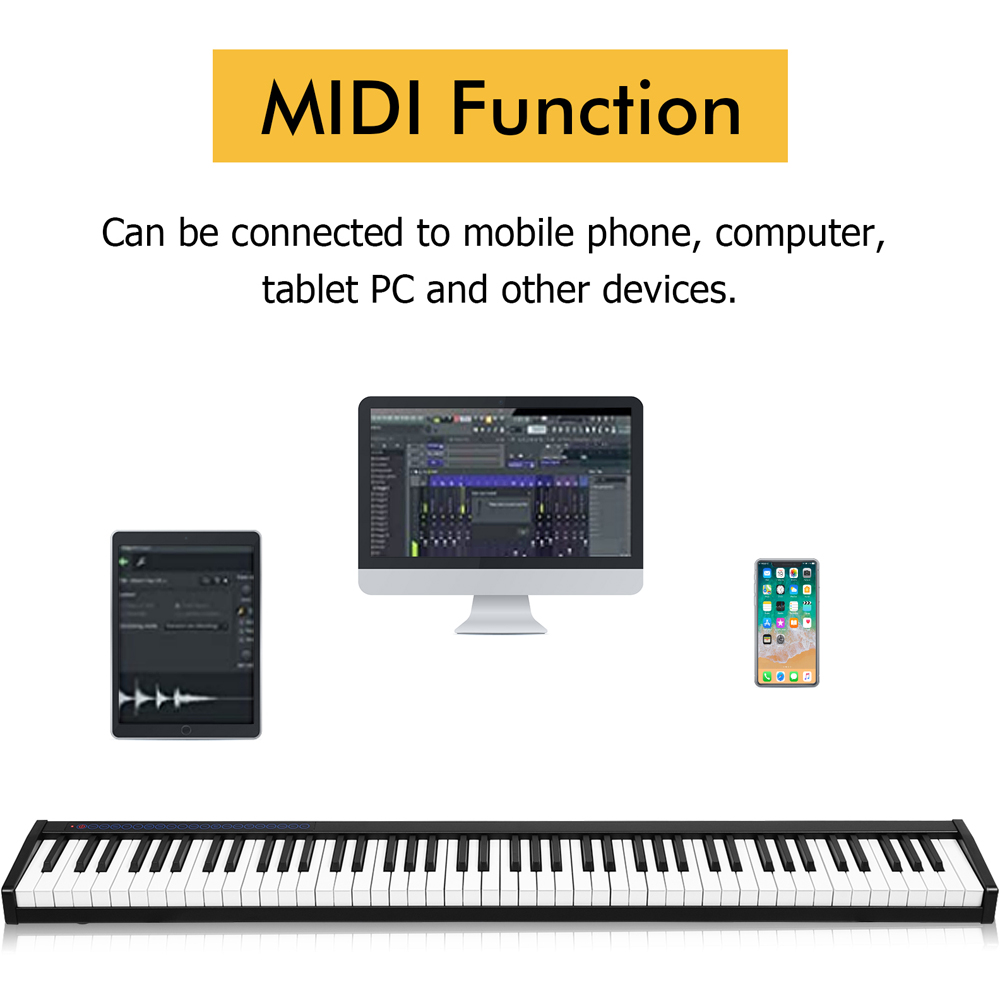 Costway MU10098GB Black Kids 88 Key Portable Electronic Keyboard Piano Image 8
