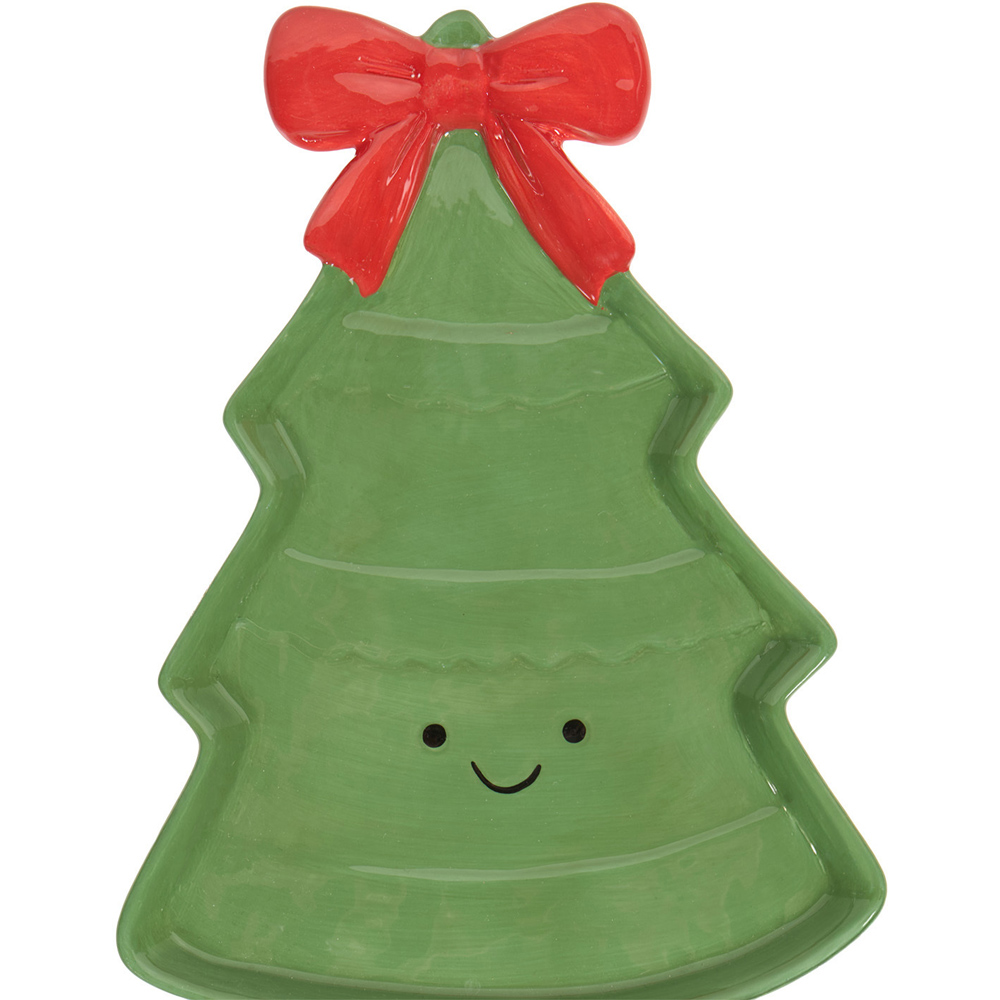 Cute Xmas Tree Plate Green Image 5