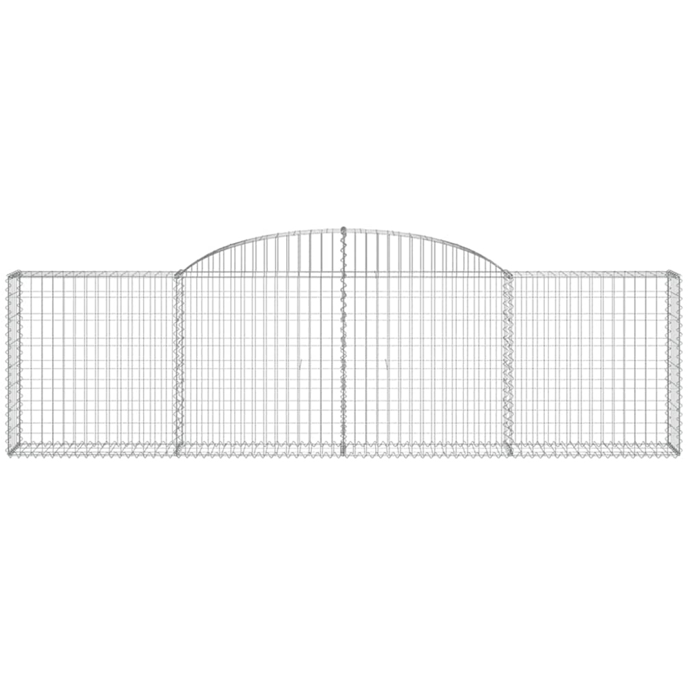 vidaXL Silver Galvanised Iron Arched Gabion Basket 300 x 30 x 80/100cm 5 Pack Image 2