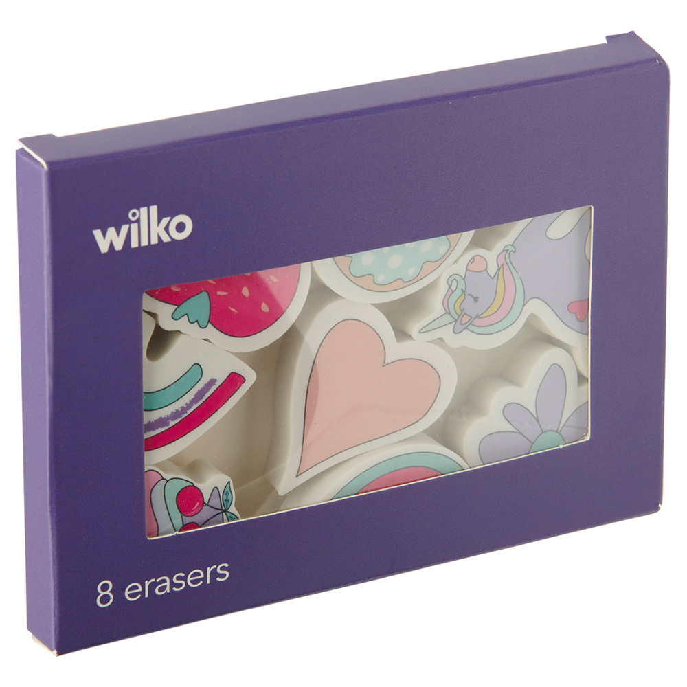 Wilko Shaped Erasers 8 Pack Wilko