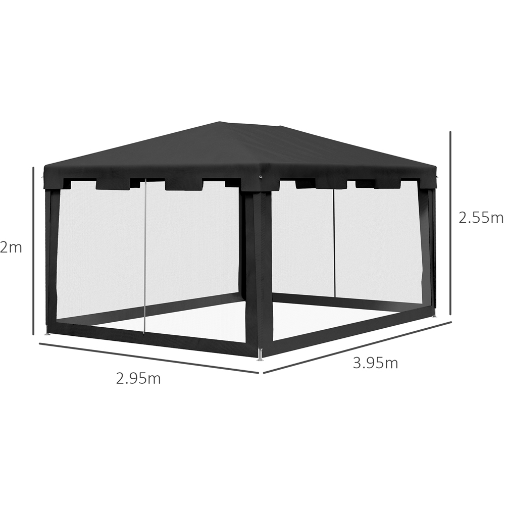 Outsunny 4 x 3m Black Marquee Party Tent Image 7
