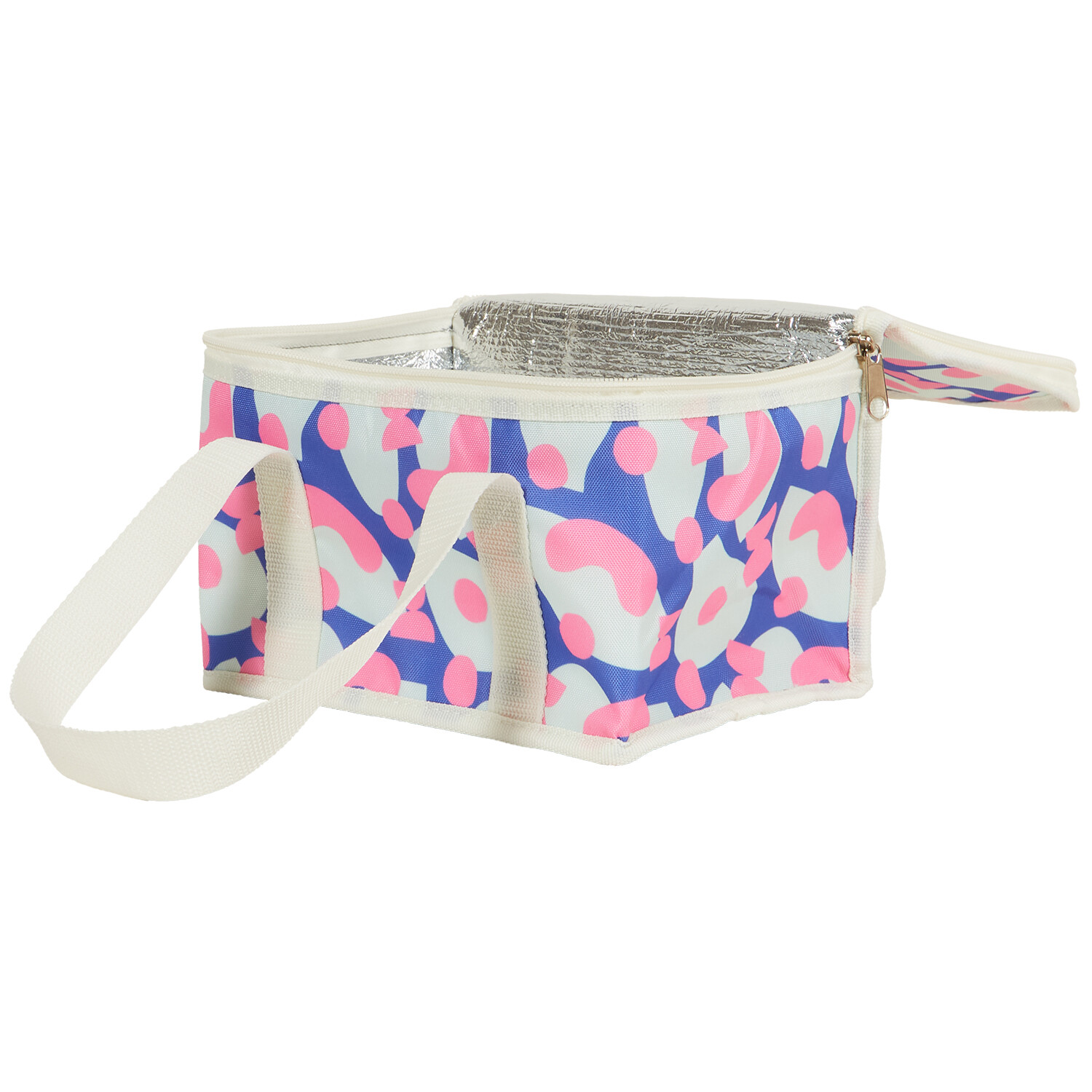 Bright Abstract Insulated Lunch Bag - Orange or Blue and Pink Image 5