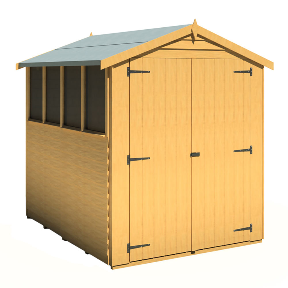 Shire 7 x 5ft Double Door Dip Treated Overlap Apex Shed Image 1