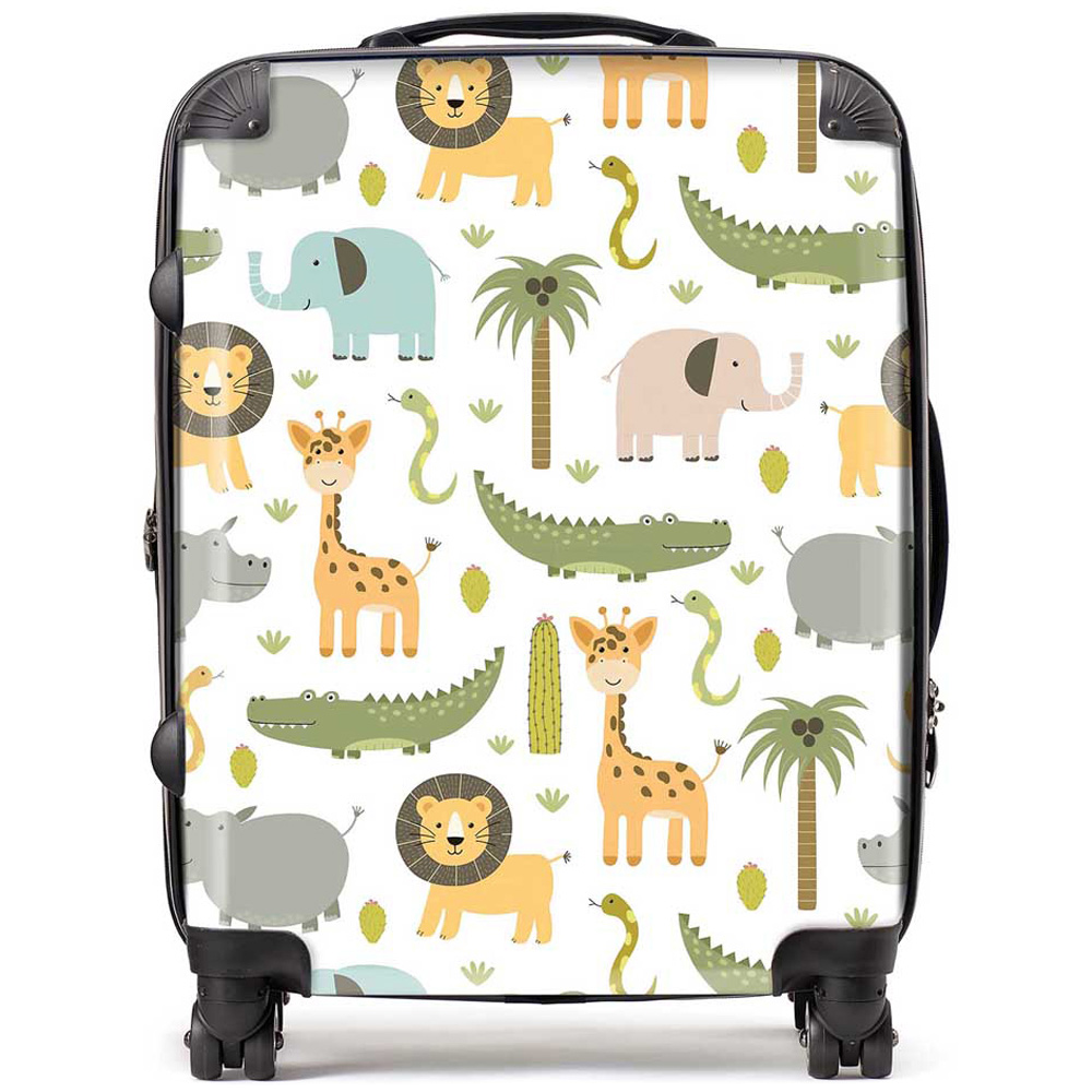 Warren Reed Designer Large Cute Safari Animals Suitcase Image 1