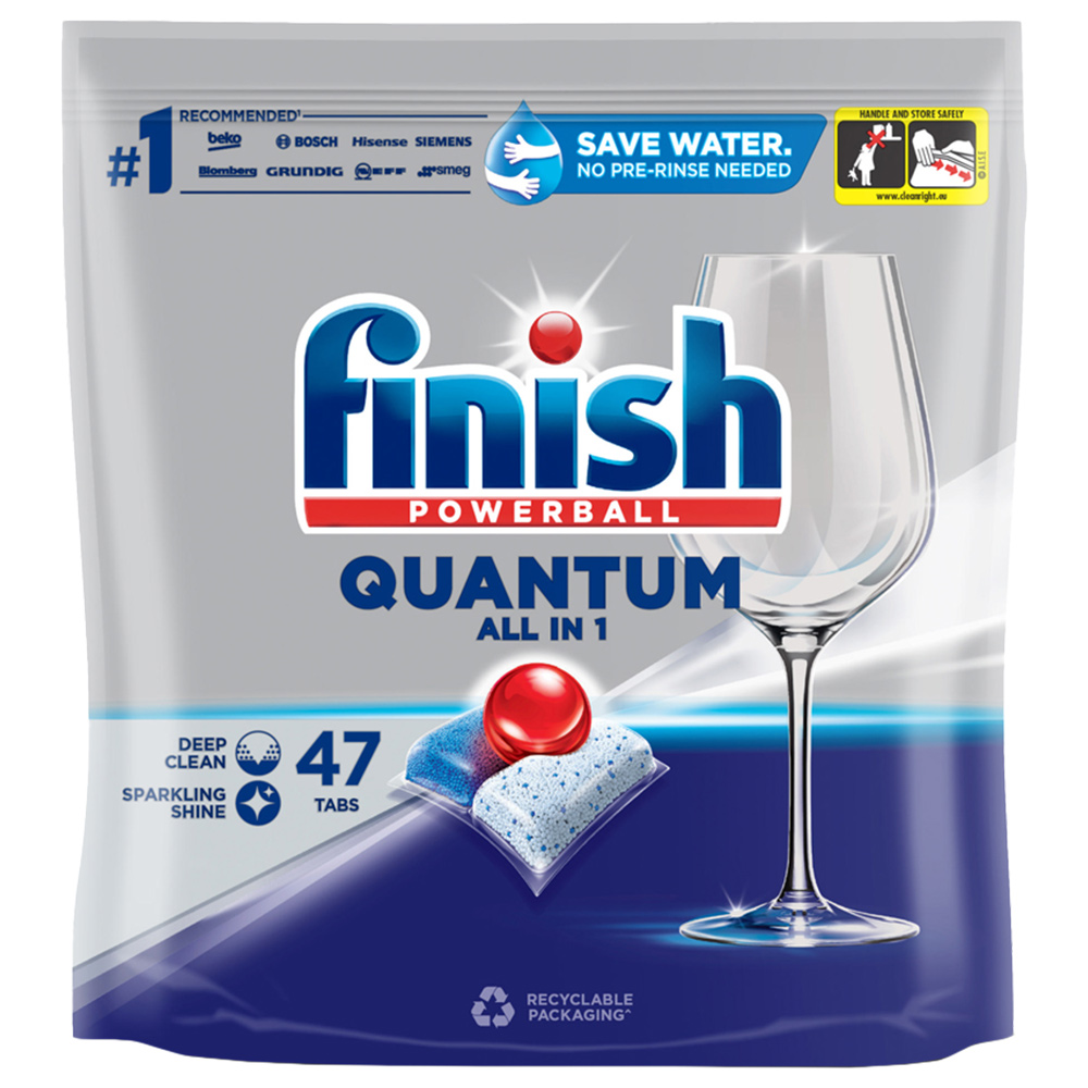 Finish Quantum All-In-One Regular Dishwasher Tablets 47 Pack Image 1