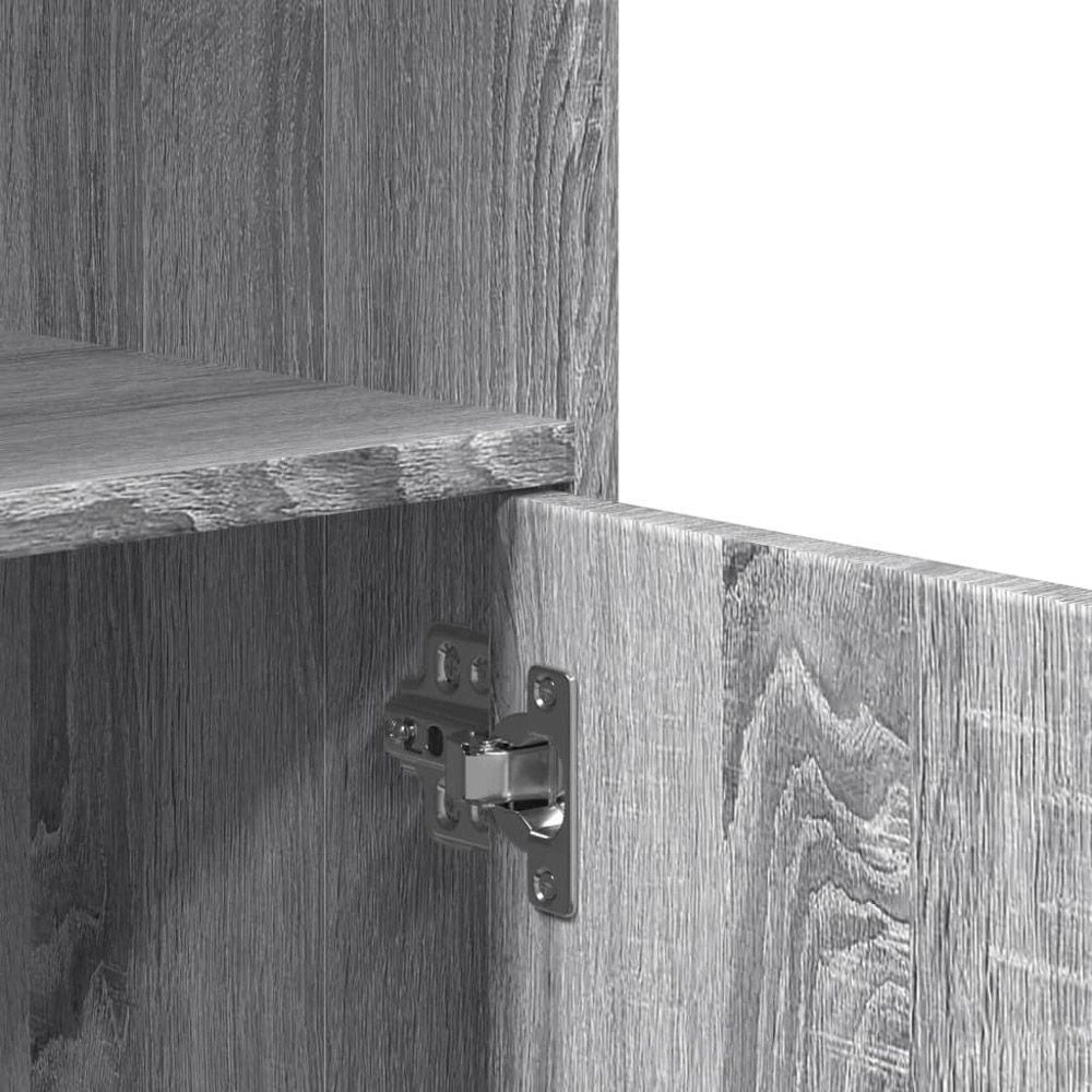 vidaXL 2 Door Single Open Shelf Grey Sonoma Rolling Storage Cabinet Image 8