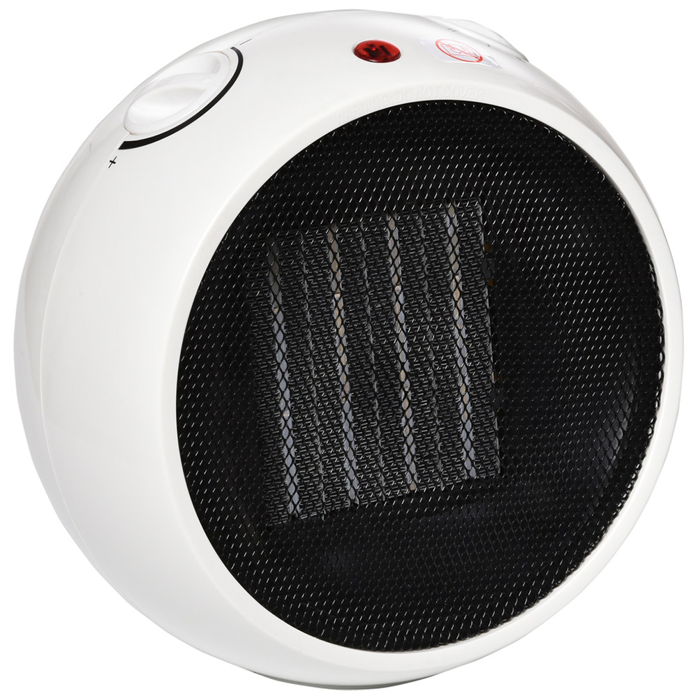 HOMCOM White Small Space Ceramic Heater 1500W Image 1