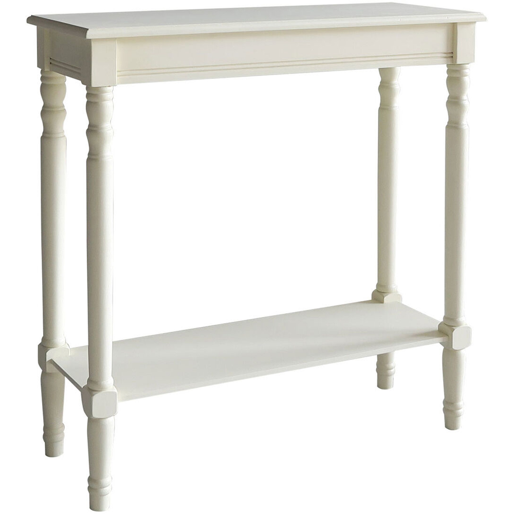 Premier Housewares Heritage Antique Single Shelf White Console Table Image 2