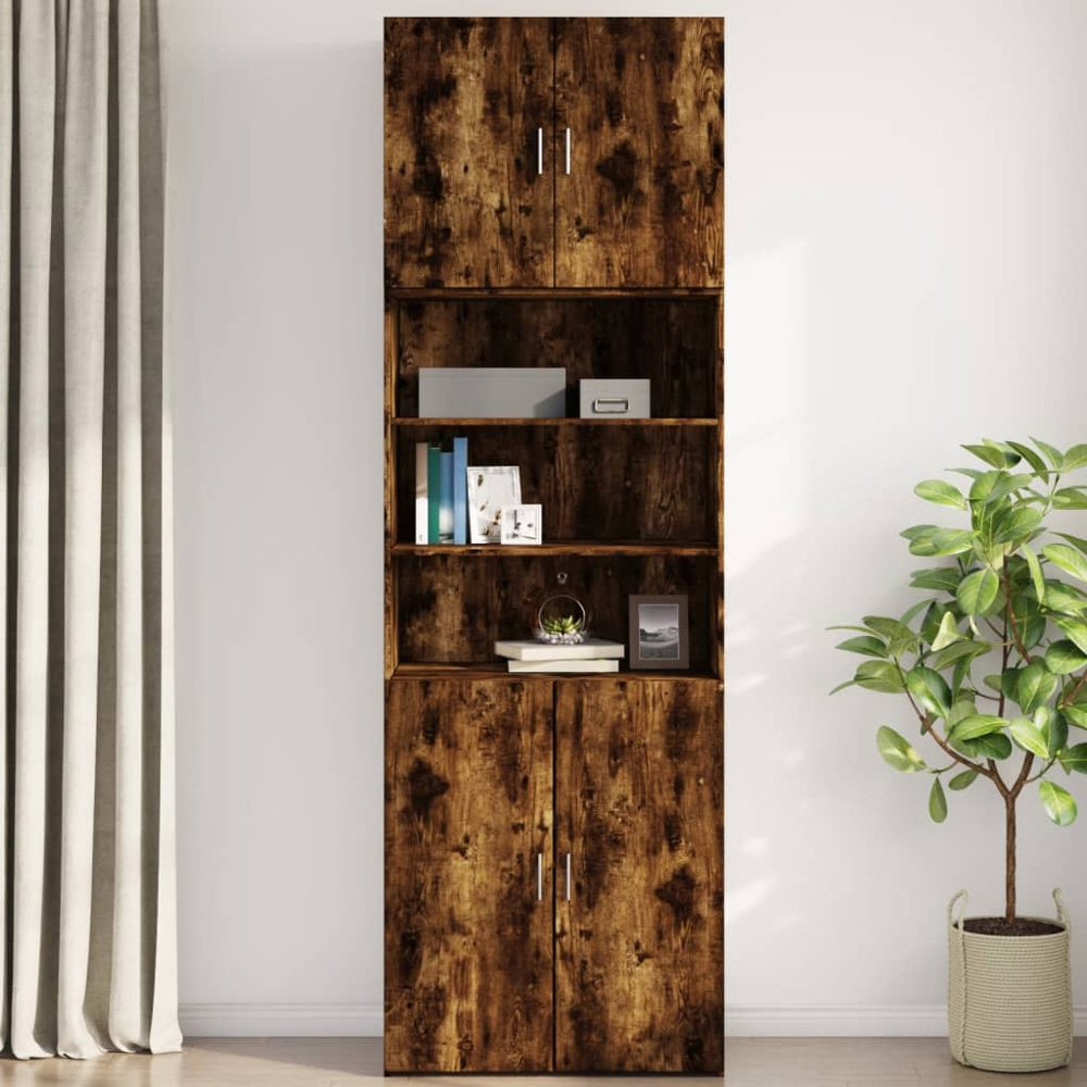 vidaXL 2 Door Smoked Oak Wall Cabinet Image 3