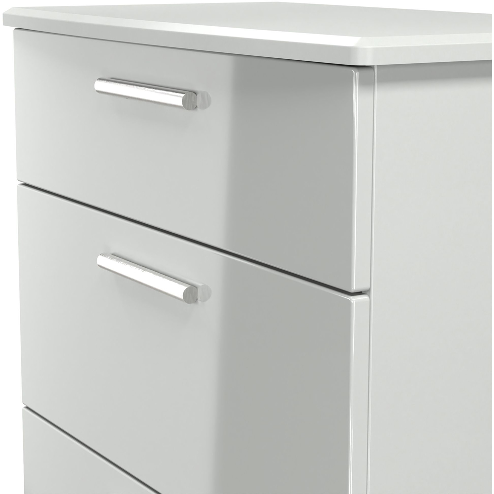 Crowndale Knightsbridge 3 Drawer Grey Gloss and Dusk Grey Deep Chest of Drawers Ready Assembled Image 5