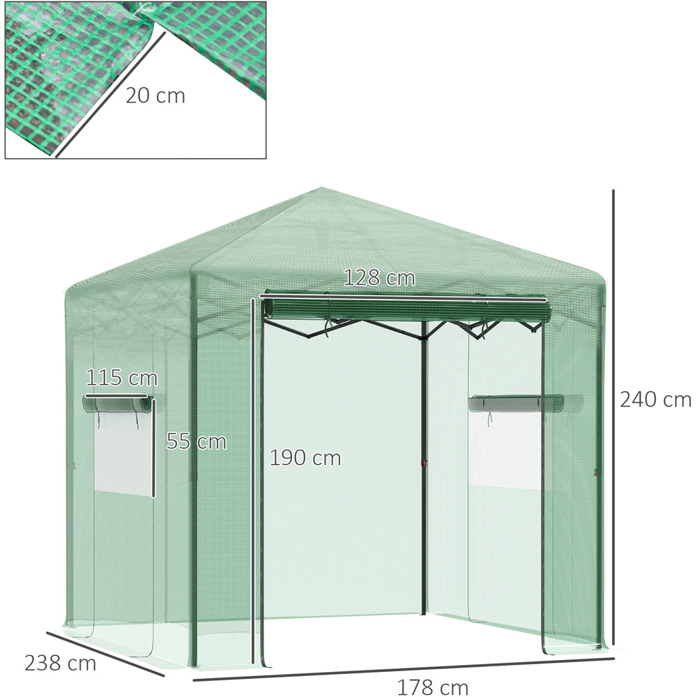 Outsunny Green PE 5.9 x 7.8ft Roll-Up Greenhouse Image 7