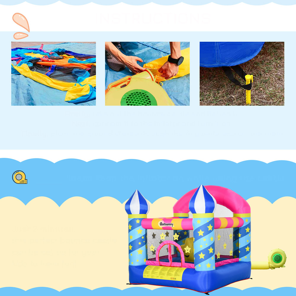 Outsunny Kids Slide Star Bouncy Castle Image 2