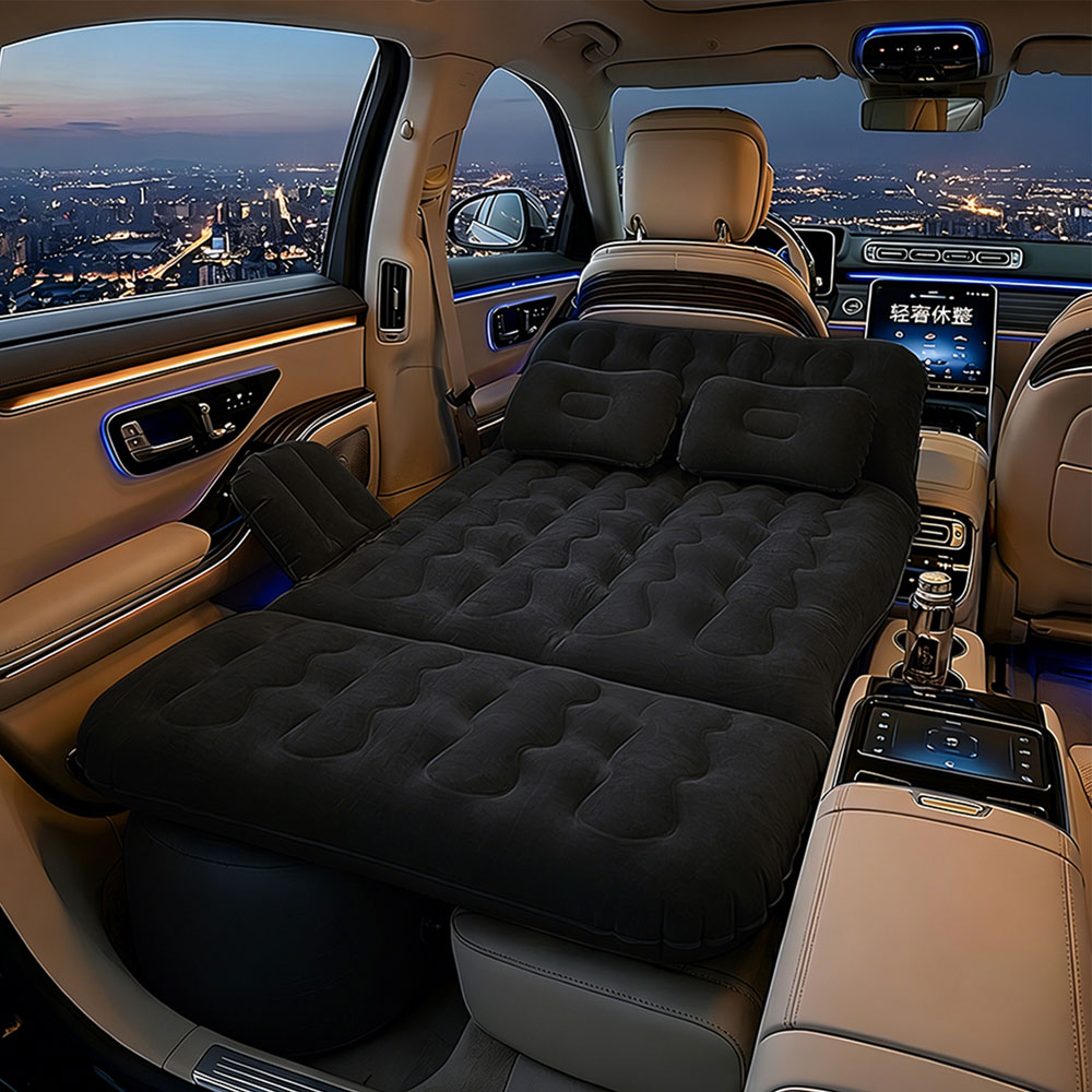 Living and Home Black Inflatable Car Back Seat Air Mattress with Pump Image 7